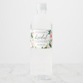 Blushing Blooms Vrijgezellenfeest Water Fles Label Waterfles Etiket (Voorkant)