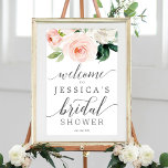 Blushing Blooms Vrijgezellenfeest Welkomstteken Poster<br><div class="desc">Welkom uw gasten met dit prachtige Welkomstteken! Dit ontwerp is voorzien van een prachtig boeket van bloemen en een mooi scriptlettertype. Eenvoudig bewerken met jouw naam en datum!</div>