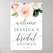 Blushing Blooms Vrijgezellenfeest Welkomstteken Poster (Voorkant)