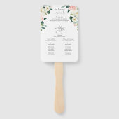 Blushing Blooms Weddenschap Program Fan Loving Mem Handwaaier (Achterkant)
