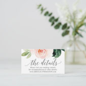 Blushing Blooms Weddenschap Website Tussenkaart Informatiekaartje (Staand voorkant)