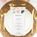 Blushing Blooms Wedding Menu - Weddenschappen Kaart<br><div class="desc">Dit prachtige menu is perfect voor je volgende evenement! Bewerk eenvoudig de menuitems en toon dit prachtige ontwerp op elk bord! Bekijk het hele collectie voor meer objecten!</div>