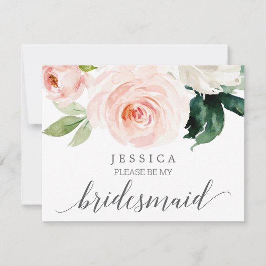 Blushing Blooms worden mijn Bridesmaïde Kaart (Voorkant)