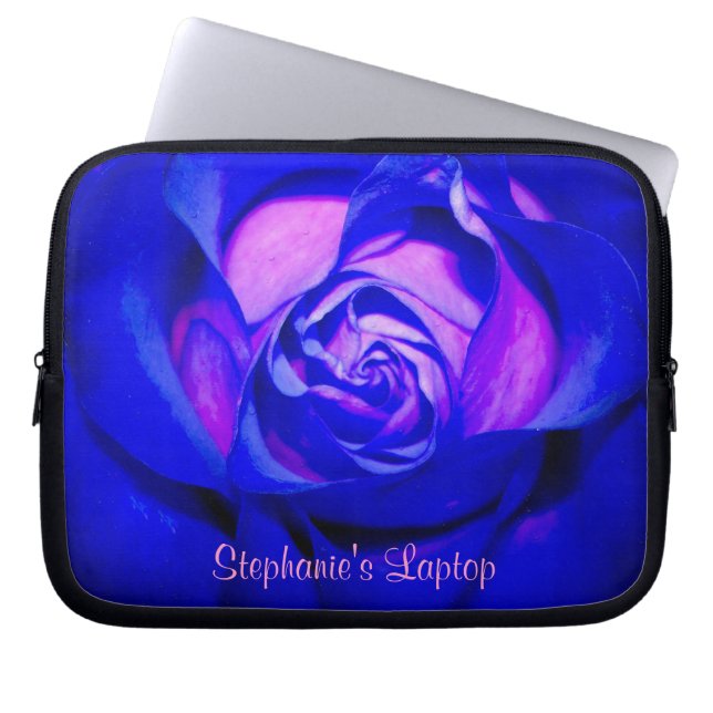 Blushing Blue Roos laptop hoes *Persoonlijk* (Voorkant)