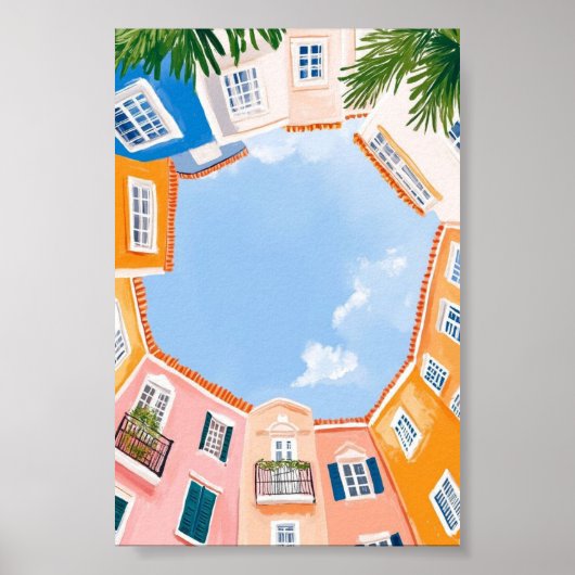 “Blushing Botanica” Bloemenposter Elegante Wanddec Poster (Voorkant)