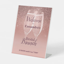 Blushing Bridal Brunch Pedestal Sign Reclamebord Met Voetstuk