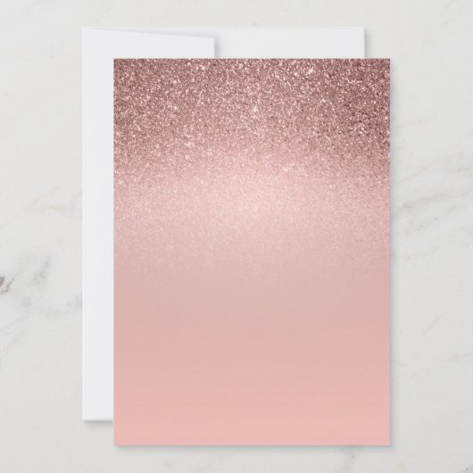 Blushing Bridal Brunch Sparkle Invitation Kaart (Achterkant)
