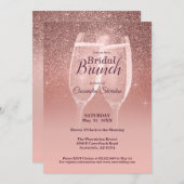 Blushing Bridal Brunch Sparkle Invitation Kaart (Voorkant / Achterkant)