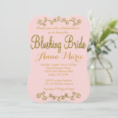 Blushing Bride Blush Pink Bridal Shower-uitnodigin Kaart (Staand voorkant)
