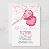 Blushing Bride Bridal Shower Invitation  Kaart (Voorkant)