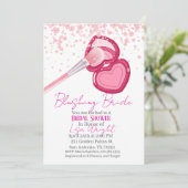 Blushing Bride Bridal Shower Invitation  Kaart (Staand voorkant)