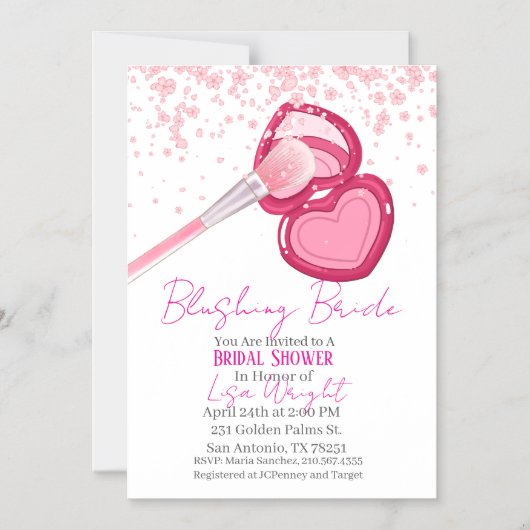 Blushing Bride Bridal Shower Invitation  Magnetische Uitnodiging (Voorkant)