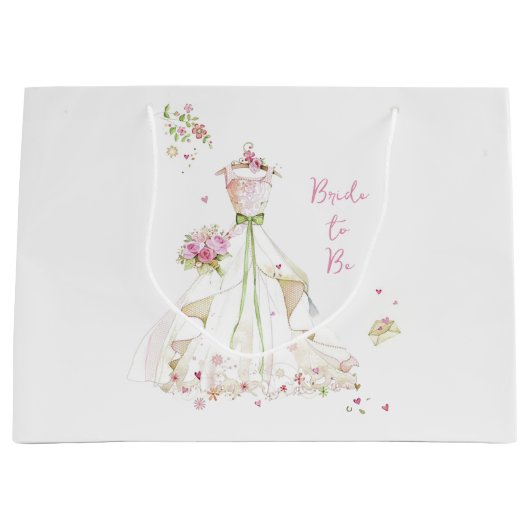 Blushing Bride in Bloom Bride To Be Groot Cadeauzakje (Voorkant)