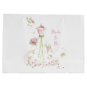 Blushing Bride in Bloom Bride To Be Groot Cadeauzakje (Achterkant)