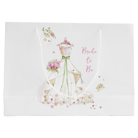 Blushing Bride in Bloom Bride To Be Groot Cadeauzakje (Achterkant)