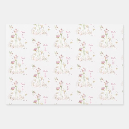 Blushing Bride in Bloom Bride To Be Inpakpapier Vel (Voorkant)