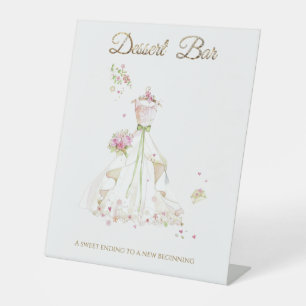 Blushing Bride in Bloom Bride To Be Reclamebord Met Voetstuk