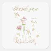 Blushing Bride in Bloom Bride To Be Vierkante Sticker (Voorkant)