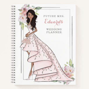 Blushing Bride in Gown Wedding Planner-laptop Notitieboek
