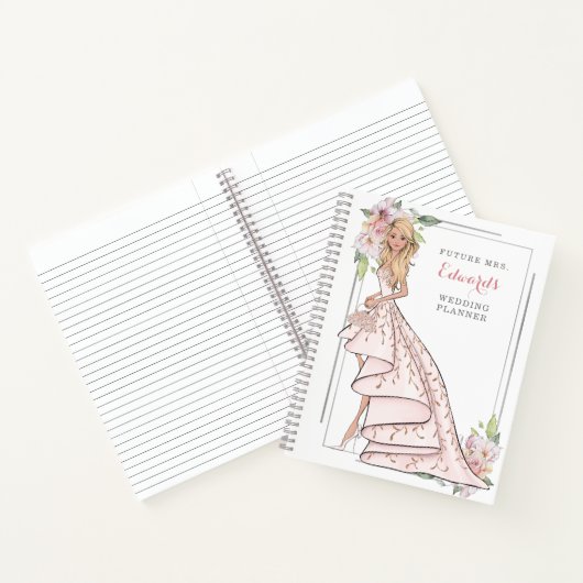 Blushing Bride in Gown Wedding Planner Notitieboek (Binnen)