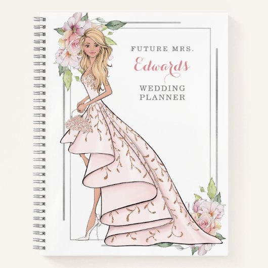 Blushing Bride in Gown Wedding Planner Notitieboek (Voorkant)