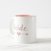 Blushing Bride Moderne briefing roze Hef Custom Tweekleurige Koffiemok (Voorkant links)