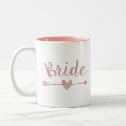 Blushing Bride Moderne briefing roze Hef Custom Tweekleurige Koffiemok (Links)