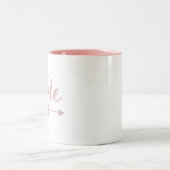 Blushing Bride Moderne briefing roze Hef Custom Tweekleurige Koffiemok (Center)