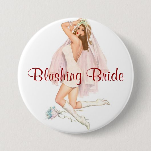 Blushing Bride Pin-up Ronde Button 7,6 Cm (Voorkant)