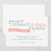 Blushing Bride Shower-uitnodiging Kaart (Voorkant / Achterkant)