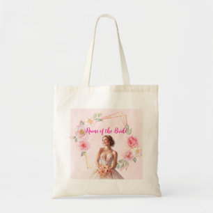Blushing Bride Tas: Elegant Floral Design" Tote Bag