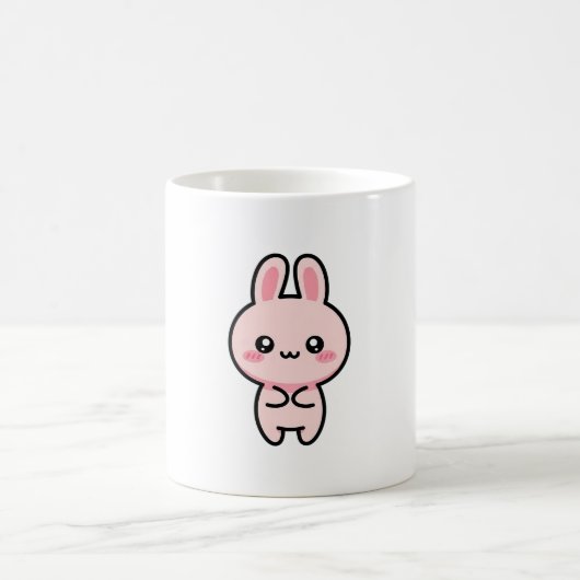 Blushing Bunny – Cute Kawaii Illustration Koffiemok (Center)
