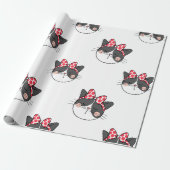 Blushing Cat Bow Cadeaupapier (Uitgerold)