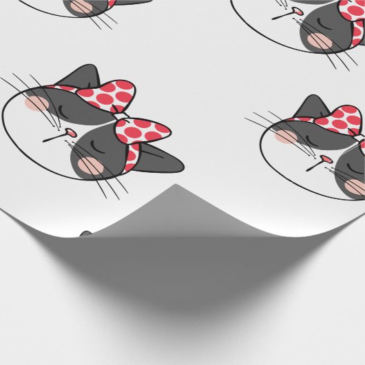 Blushing Cat Bow Cadeaupapier (Hoek)