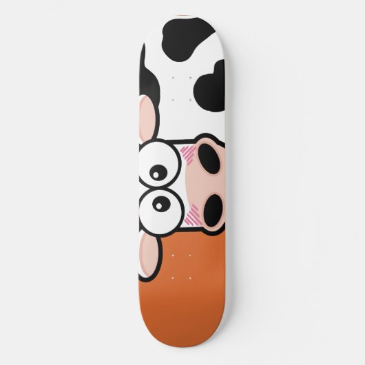 Blushing Cow op Oranje skateboard (Voorkant)