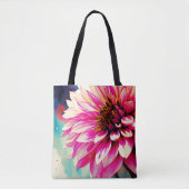 Blushing Dahlia Waterverf Elegantie Tote Bag (Voorkant)