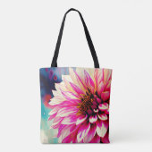 Blushing Dahlia Waterverf Elegantie Tote Bag (Achterkant)