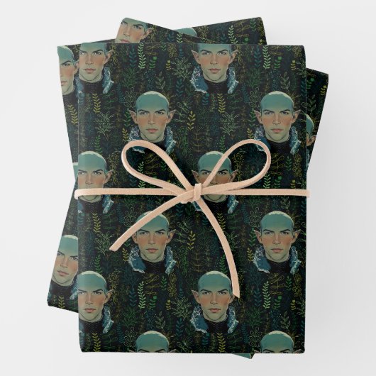 Blushing Dread Wolf Wrapping Paper (In situ)