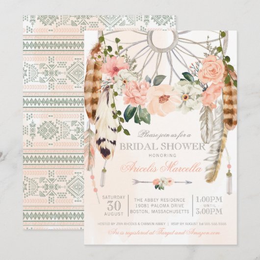 Blushing Dream Boho Dreamweaver Vrijgezellenfeest Kaart (Voorkant / Achterkant)