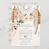 Blushing Dream Boho Dreamweaver Wedding Kaart (Voorkant / Achterkant)