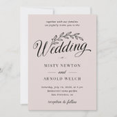 Blushing Dusty Roos Backyard Botanic Leaf Wedding Kaart (Voorkant)