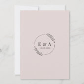 Blushing Dusty Roos Backyard Botanic Leaf Wedding Kaart (Achterkant)