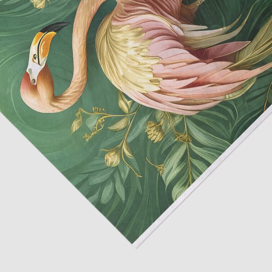 Blushing Flamingo Glinsterende Goud, Elegant Tissuepapier (Detail)