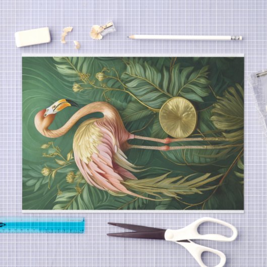 Blushing Flamingo Glinsterende Goud, Elegant Tissuepapier (Craft)