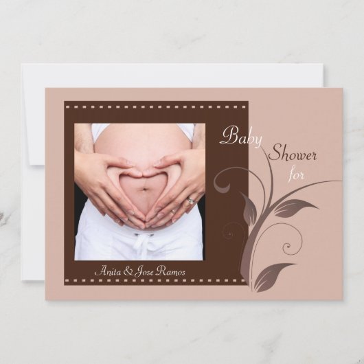 Blushing - Foto Baby shower Invitation Kaart (Voorkant)