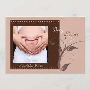 Blushing - Foto Baby shower Invitation Kaart