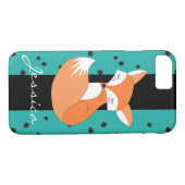 Blushing Fox met aangepaste naam Case-Mate iPhone Case (Achterkant (Horizontaal))