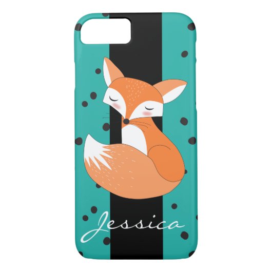 Blushing Fox met aangepaste naam Case-Mate iPhone Case (Achterkant)