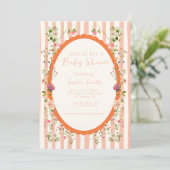 Blushing Garden grillige krans Baby shower Kaart (Staand voorkant)