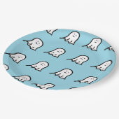 Blushing Ghost Schattige Halloween Papieren Bordje (Gekanteld)